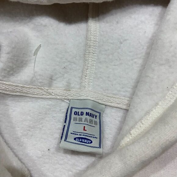 Old Navy Y2K Vintage Pullover Spell Out Logo White Red Hoodie Men's Large - Picture 6 of 8